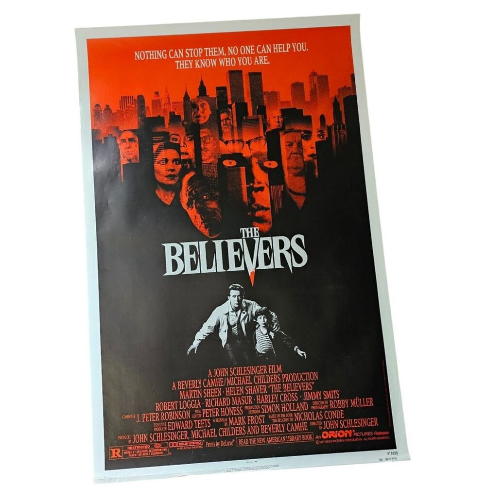 THE BELIEVERS ROLLED ORIGINAL ONE SHEET MOVIE POSTER MARTIN SHEEN (1987)